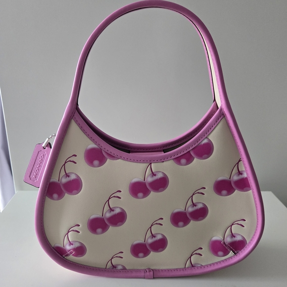 Coach Handbags - Coach Pink and Cream Cherry Print Women's Bag